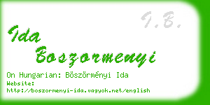 ida boszormenyi business card