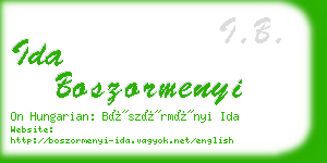 ida boszormenyi business card